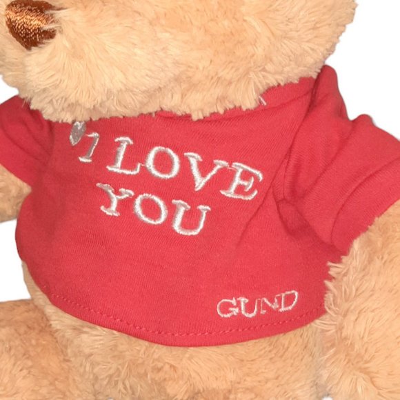 GUND Bear Hugs I Love You Hoodie T-Shirt #319714 Stuffed Animal Plush Toy 12" - Picture 2 of 7